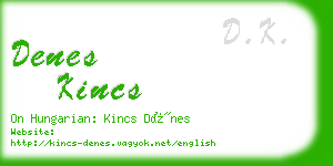 denes kincs business card